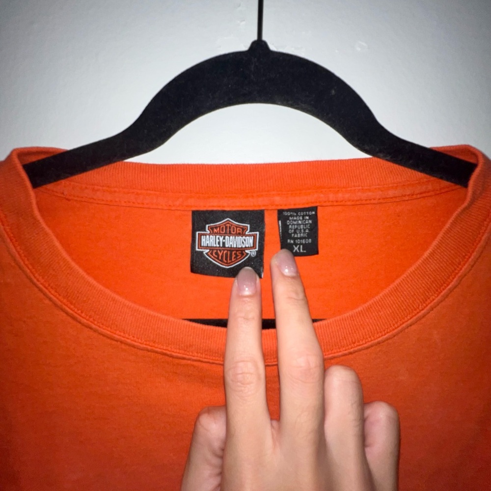 Authentic Harley-Davidson Orange Tee RACINE, WI - Picture 2 of 3